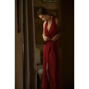 Anthropologie Hutch Ruby‎ Satin Maxi Dress Size Small